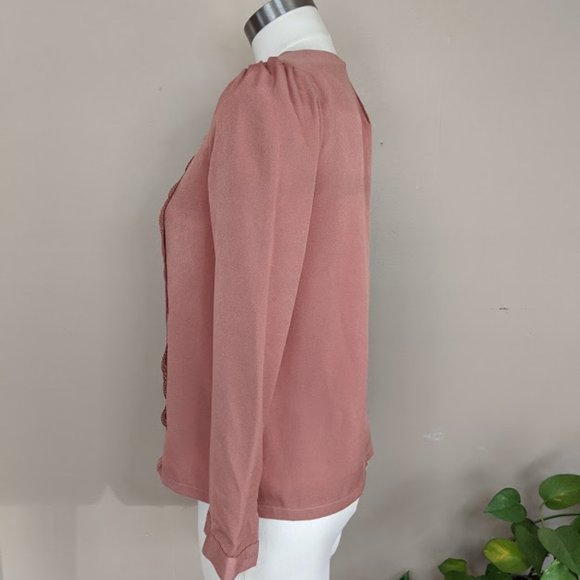 Tank Girl Rosy Pink popover blouse with ruffle detail - Picture 4 of 9